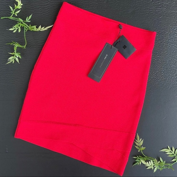 Size XXS Red BCBG MAXAZRIA Silvie Skirt - Picture 9 of 11